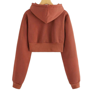 Conjunto de Sudadera Corta con Capucha para Mujer, para Entrenamiento de Invierno, con Estampado de Letras Personalizado, Forrada - Product Image 4