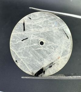 Pierre de cadran en Rutile Noir à coupe plate, épaisseur 1 mm, trou central 2 mm, classique, élégante, faite à la main, accessoire de montre en vrac, 31,50 mm - Product Image 4