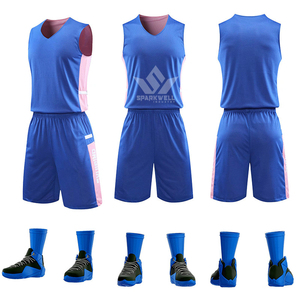 ชุดบาสเก็ตบอลแบบกำหนดเองสำหรับผู้ชาย เสื้อแขนกุดคอวี ผ้าตาข่าย ระบายอากาศ แห้งเร็ว ซับเหงื่อ ชุดกีฬาทั้งหมด - Product Image 2