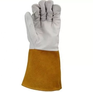 Guantes de seguridad para soldador, protectores de mano de cuero de vaca/piel de cabra, superior blanco, tig/mig/argón - Product Image 3