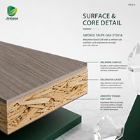 Panneau OSB mélaminé Jinbase SXT2918 en chêne fumé taupe 18 mm E0 1220x2440 mm pour la conception d'intérieur moderne