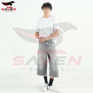 Professional Manufacturer Custom Men's Denim <b>Jorts</b> Shorts High Quality <b>Baggy</b> Gray Jean Shorts Wholesale Denim Summer Shorts - Product Image 4
