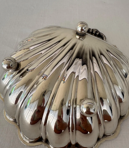 Plateau en métal en forme de coquillage, finition argentée polie, avec poignée, pour mariage et décoration intérieure - Vente flash - Product Image 4