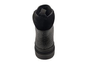 Botas de Combate Negras para Hombre, Parte Superior de Cuero Genuino, Cierre de Cordones, Punta Redonda, Suela de Goma Impermeable, Altura hasta el Tobillo, para Todas las Temporadas - Product Image 2