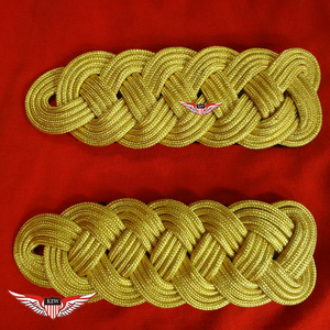 KEW Epaulettes Light Yellow <b>Braided</b> Customizable Mylar Shoulder Board Eco-Friendly Vintage Durable <b>Accessory</b> Quality - Product Image 1
