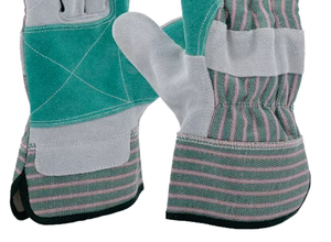 Guantes de seguridad personalizables de cuero vacuno de doble palma reforzados Emboson, resistentes a cortes, al calor y al desgarro, ¡gran oferta! - Product Image 3