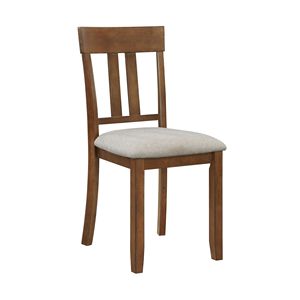 Set da Pranzo in Stile Transizionale 7 Pezzi, Finitura Ciliegio, Tavolo da Pranzo e 6 Sedie Laterali con Sedili Imbottiti in Tessuto Texturizzato - Product Image 6