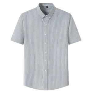 Chemise Oxford en coton à manches courtes, coupe ajustée, style moderne, impression numérique, pour hommes, vente en gros, service OEM, logo personnalisé - Product Image 6