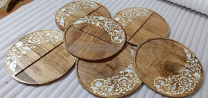 RFcrafts Bandeja impresa de madera de alta calidad Diseño moderno único Eid Ramadan Regalo Decoración para el hogar más vendida para bodas Fabricado - Product Image 5