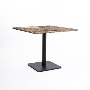 Ganpati GN1070 Modern Dark Emperador Marble Dining Hotel Restaurant <b>Table</b> Black Metal Pedestal Base Foldable Portable - Product Image 3