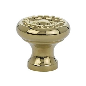 Modern Brass Cabinet Knob Round Shape Decorative Beaded Design Durable Kitchen Home Office Drawer Door <b>Hardware</b> - Product Image 1