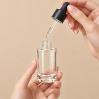 Flacon compte-gouttes en verre transparent à fond épais pour huile cosmétique et sérum, personnalisable, 5ml, 10ml, 15ml, 20ml, 30ml, 50ml, 100ml, flacon pour huile essentielle