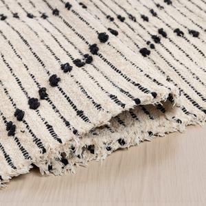 Tapis en laine tissé à la main en ivoire naturel à motif abstrait |   Tapis de sol plat tissé à la main, écologique, antidérapant, minimaliste - Product Image 6