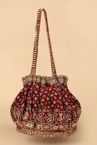 GUIDE EMBROIDERED BEADED DRAWSTRING Potli Bag Evening Party Handbag Bridal <b>Wedding</b> Purse Jewelry Cosmetics Packaging - Product Image 3