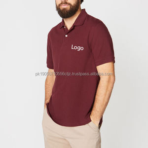 Camiseta de Golf Personalizada para Hombre 2024, Alta Calidad, 100% Algodón, Sólida, Transpirable, de Secado Rápido, Manga Corta, Tallas Grandes, Servicio OEM - Product Image 1