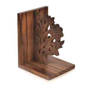 Porte-livres en bois gravé en forme d'arbre pour la décoration de la maison, supports décoratifs pour bibliothèque, bureau et bibliothèque - Product Image 2
