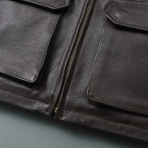 Abrigos Largos de Cuero Genuino al por Mayor para Hombre, Chaqueta de Invierno Negra de Primera Calidad, Estilo Gabardina, Corte Entallado - Product Image 6