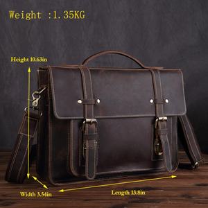 Quality Business Leather <b>Computer</b> Handbags 15.6inch Laptop <b>Bags</b> Shoulder Pack For Men LPG-0035 - Product Image 2