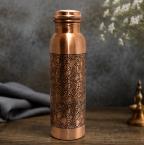 กระติกน้ำทองแดงลายดอกไม้โบราณ สำหรับใช้ในบ้าน ท่องเที่ยว และงานปาร์ตี้ - Product Image 3