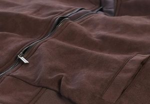 Men's Faux Suede Bomber <b>Jacket</b> with Warm <b>Light</b> Inner Padding - Product Image 5