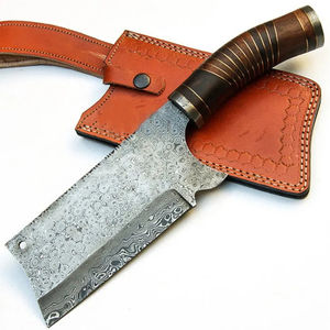 Couteau de chef Burraq DIY OEM fait main en acier Damas, multifonctionnel, motif goutte de pluie, 10 pouces, avec étui en cuir, pour usage en cuisine - Product Image 5