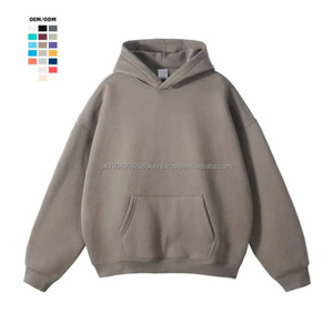 Sudadera gruesa y pesada en blanco con hombros caídos para hombre, sudadera con logotipo personalizado, sudaderas con capucha de gran tamaño French Terry Heavyweight - Product Image 5