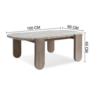 Mesa de centro de madera maciza B2B con superficie de mármol, fabricada en India, para sala de estar, hostelería, restaurantes, hoteles, bares y villas. - Product Image 1