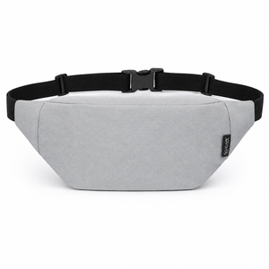 Sac banane unisexe en toile 2026 avec sangle réglable, fermeture éclair, léger, gris uni, pour activités de plein air, sport et usage décontracté, prix abordable - Product Image 6