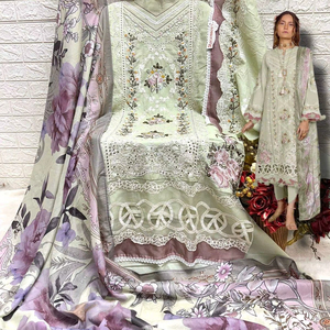 Nuevos Trajes de Fiesta para Mujer, Diseño Pakistaní, Algodón, Estilo Indio con Bordado Intenso, Precio Bajo - Product Image 1