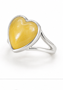 Ha Gems Sterling <b>Silver</b> Oyster Stone Heart-Shaped Oval <b>Ring</b> for <b>Men</b>/Unisex/Women-Original Style Everyday Wear Anniversary - Product Image 3