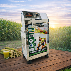 Presse-jus de canne à sucre commerciale 2HP en acier inoxydable SS304 avec trois rouleaux diamantés et système de rétrocoup - Product Image 4