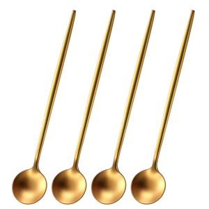 Juego de Cucharas de Latón con Extremo de Nácar, 4 Piezas, Decorativas para Cocina, Caja de Regalo Creativa y Lujosa para Café - Product Image 4
