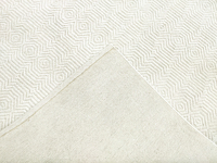 Tapis rectangulaire de style bohème en laine biologique noué à la main, à poils moyens, antidérapant, tissage plat, motif géométrique, couleur ivoire