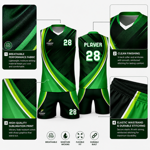 Uniforme de Voleibol Personalizado por Sublimación para Hombre, Sin Mangas, Transpirable, de Secado Rápido, Conjunto de Camiseta y Pantalones Cortos Deportivos para Equipo, Kit de Voleibol - Product Image 4