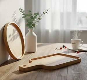Planche à découper en bois de forme rectangulaire avec poignée, grain naturel, qualité alimentaire, non toxique, durable, écologique, passe au lave-vaisselle - Product Image 2