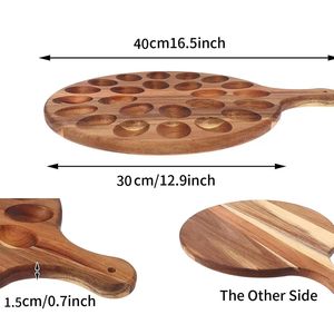 Bandeja Porta Huevos de Madera Artesanal, Tabla Rústica para Almacenamiento de Huevos Estilo Granja, Plato para Servir Huevos Rellenos de Madera de Acacia, Decoración de Pascua para Cocina - Product Image 6