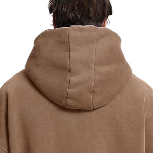 Fabrication professionnelle de sweats à capuche personnalisés pour l'hiver, style streetwear, fermeture éclair, effet délavé, pour hommes, haute qualité, 100% coton molletonné, poche surdimensionnée - Product Image 6