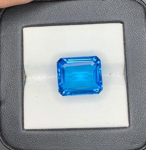 Topacio azul suizo natural, piedra facetada rectangular, piedra suelta para la fabricación de joyas, anillos, colgantes, pendientes - Product Image 1