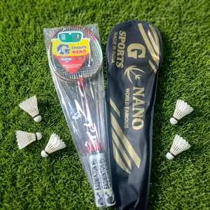 Badminton Racket Set <b>Iron</b> and Steel Frame Carbon Fiber Shaft <b>Lightweight</b> PU Grip - Product Image 2