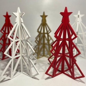 Sapin de Noël au design classique, décoration de sapin de Noël en bois, style origami, décoration de Noël pour table - Product Image 3