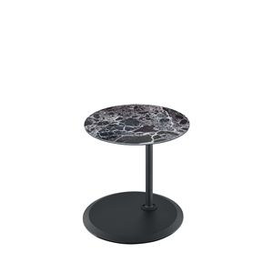 Tavolo consolle Orbit da 15,5 pollici con piano in marmo nero testurizzato regolabile in altezza - Product Image 3