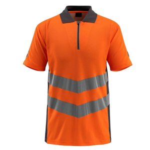Camiseta Polo Reflectante de Alta Visibilidad para Guardias de Seguridad, Talla Grande, Unisex, Color Naranja Fluorescente, Ropa de Trabajo de Seguridad - Product Image 1