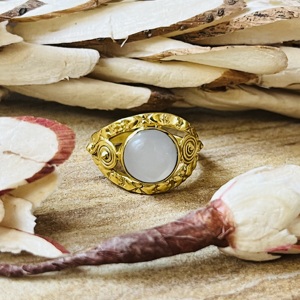 2026 Latest Moonstone <b>Ring</b> Boho Floral <b>Statement</b> <b>Ring</b> Women Brass Gold Plated Jewelry 18k Gold Plated Boho Floral Wholesale <b>Ring</b> - Product Image 1