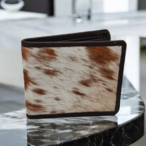 Portefeuille en cuir de vachette haut de gamme pour homme, portefeuille en cuir à poils, portefeuille fin fait main, qualité cuir premium - Product Image 2