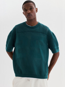 T-shirt en maille pour homme, manches courtes, respirant, coupe décontractée, 100 % polyester, hauts d'été, maillots de sport sur mesure, mode streetwear - Product Image 1