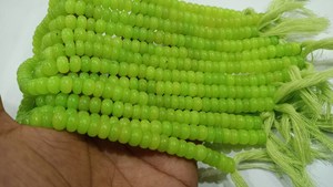 Perles de chalcédoine verte naturelle, rondes, lisses, 8 mm, vendues par brin de 8 pouces de long - Product Image 4