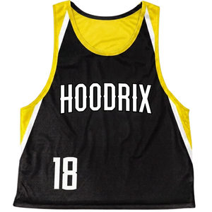 OEM Lacrosse Pinnies Personalized Reversible Practice Vest Athletic Team Black White Yellow Sublimated Tank <b>Top</b> Unisex Moisture - Product Image 4