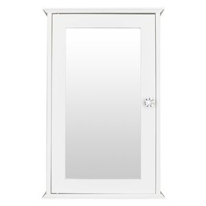 Specchio da Bagno Bianco a Porta Singola con Armadietto a Muro e Mensola, Serie RT - Product Image 1
