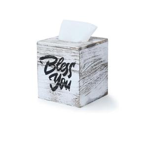 Porte-boîte à mouchoirs rectangulaire en bois massif marron, porte-mouchoirs décoratif pour la maison, accessoires de salle de bain - Product Image 4