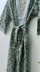 Boho Floral Cotton Kimono Robe Women Lounge Wear Soft Comfortable Stylish Home Wear - Product Image 2